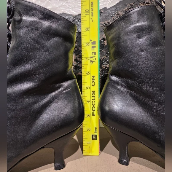 Black Lace-Up Ankle Boots - Picture 7 of 11